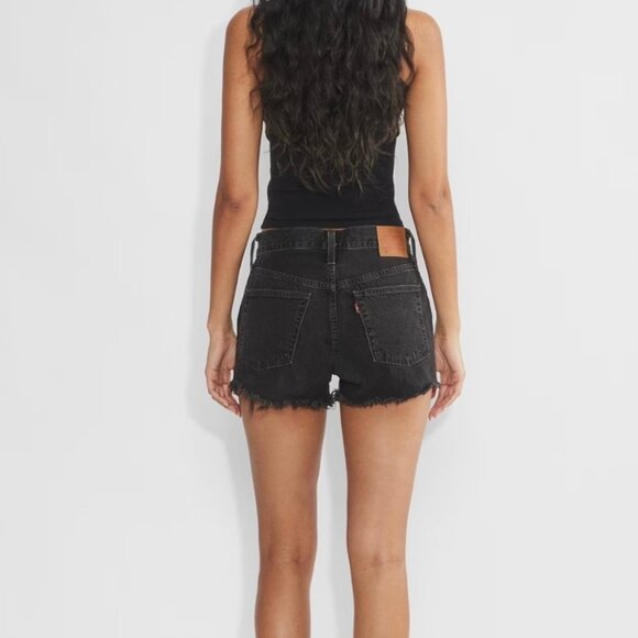 Levi's Premium 501 Button down cut off Black shorts Size 27 - Picture 1 of 12